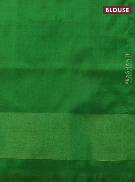 Pochampally silk saree pink and light green with allover ikat weaves and ikat zari woven border