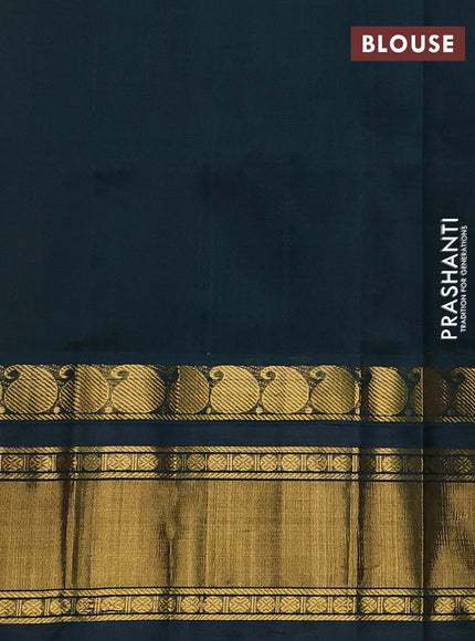 Silk cotton saree mehendi green and green with allover checked pattern and zari woven korvai border