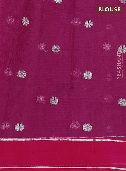 Pure zari kota silk saree coffee brown and pink with allover silver zari weaves & thread woven buttas and rettapet zari woven border