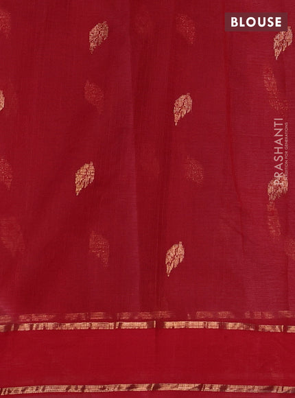Pure zari kota silk saree rosy brown and maroon with allover silver zari woven buttas and rettapet zari woven border