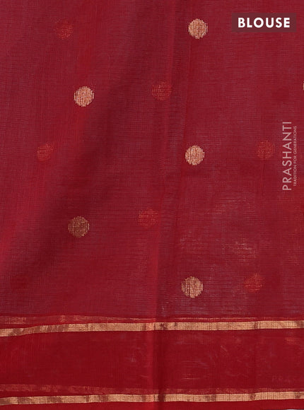 Pure zari kota silk saree grey and maroon with allover silver & zari woven buttas and rettapet zari woven border