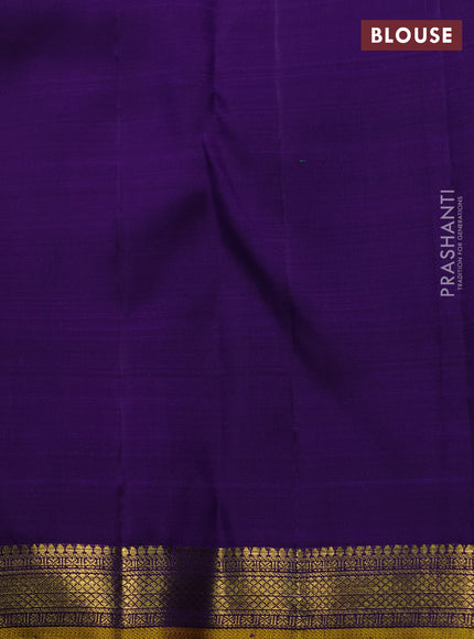 Pure kanchipuram silk saree purple with zari woven buttas and small zari woven border