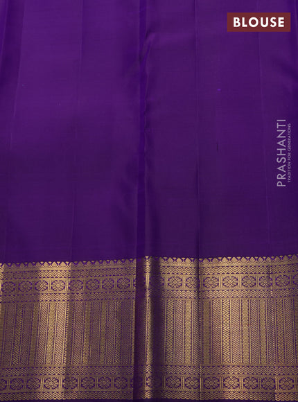 Pure kanchipuram tissue silk saree purple with allover zari woven bocade weaves and rich zari woven border