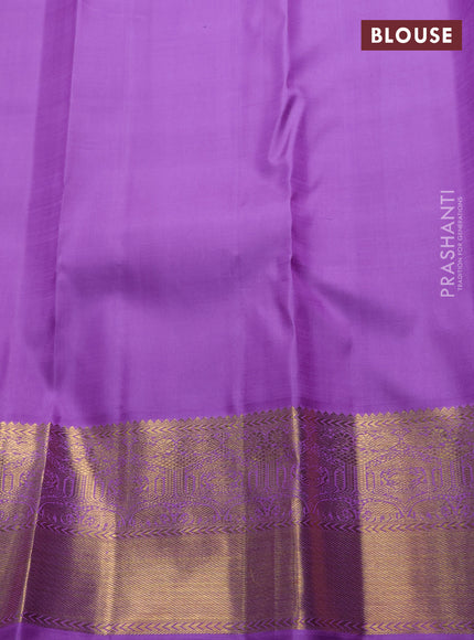 Pure kanchipuram silk saree lavender with allover zari woven bocade weaves and rich zari woven border