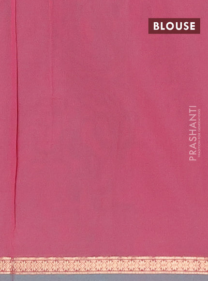 Semi maheswari cotton saree teal green and pink shade with zari woven buttas and small zari woven border