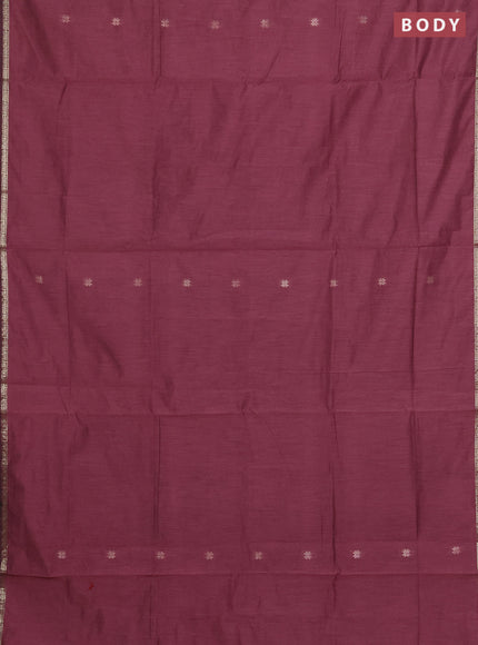 Semi maheswari cotton saree onion pink and bottle green with zari woven buttas and small zari woven border