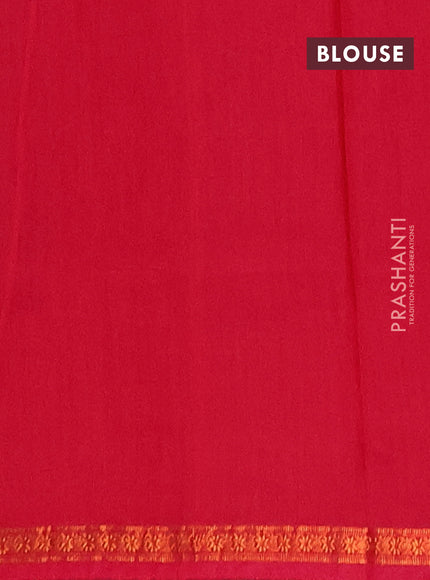 Semi maheswari cotton saree purple and maroon with zari woven buttas and small zari woven border