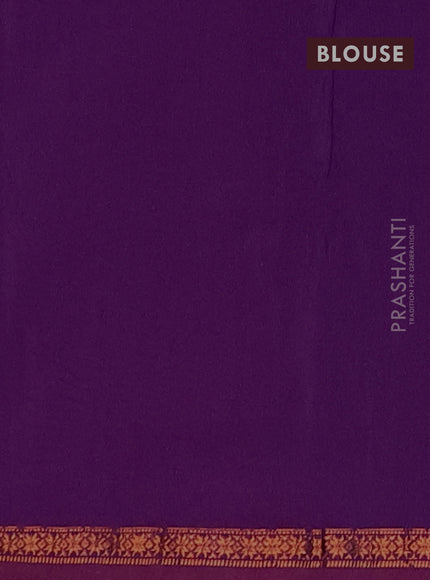 Semi maheswari cotton saree pink shade and purple with copper zari woven buttas and small copper zari woven border