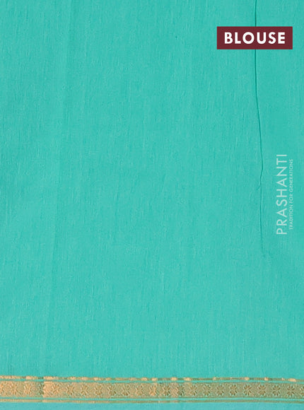Semi maheswari cotton saree rust shade and green with zari woven buttas and small zari woven border