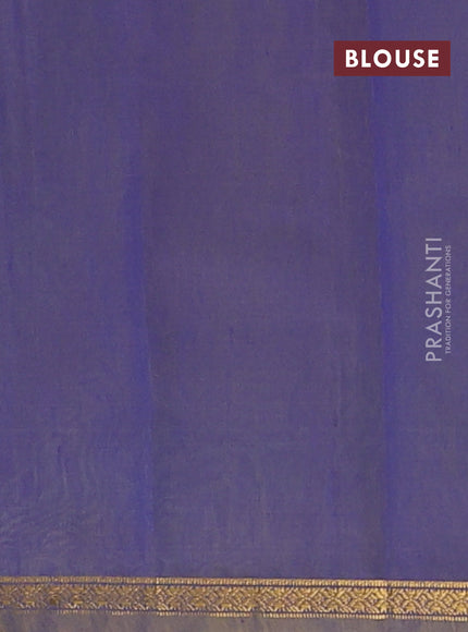 Semi maheswari cotton saree green and dual shade of blue with zari woven buttas and small zari woven border