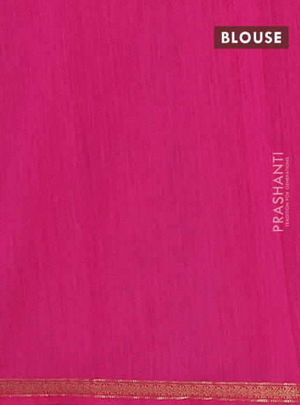 Semi maheswari cotton saree green and pink with zari woven buttas and small zari woven border