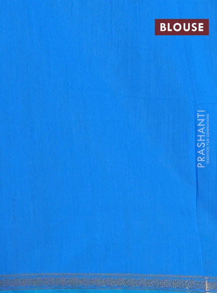 Semi maheswari cotton saree pink shade and cs blue with zari woven buttas and small zari woven border