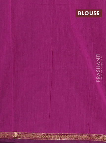 Semi maheswari cotton saree teal blue and purple with zari woven buttas and small zari woven border