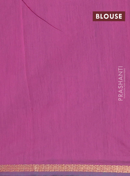 Semi maheswari cotton saree green and pink shade with zari woven buttas and small zari woven border