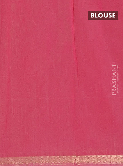 Semi maheswari cotton saree green and pink shade with zari woven buttas and small zari woven border