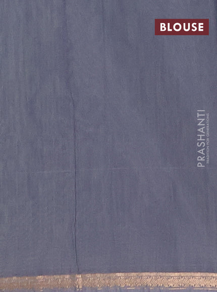 Semi maheswari cotton saree pista green and grey shade with zari woven buttas and small zari woven border