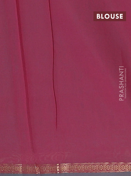 Semi maheswari cotton saree green and pink shade with zari woven buttas and small zari woven border