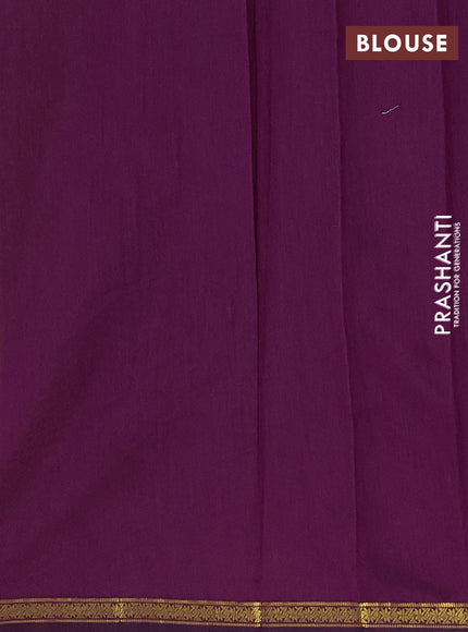 Semi maheswari cotton saree lime green and purple with zari woven buttas and small zari woven border