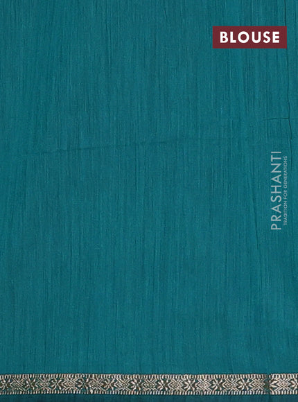 Semi maheswari cotton saree navy blue and peacock green with zari woven buttas and small zari woven border