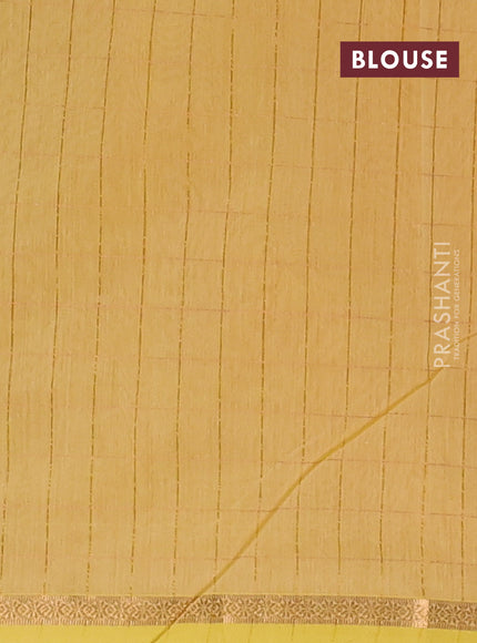 Semi maheswari cotton saree dual shade of orange and pale yellow with zari checks & buttas and small zari woven border
