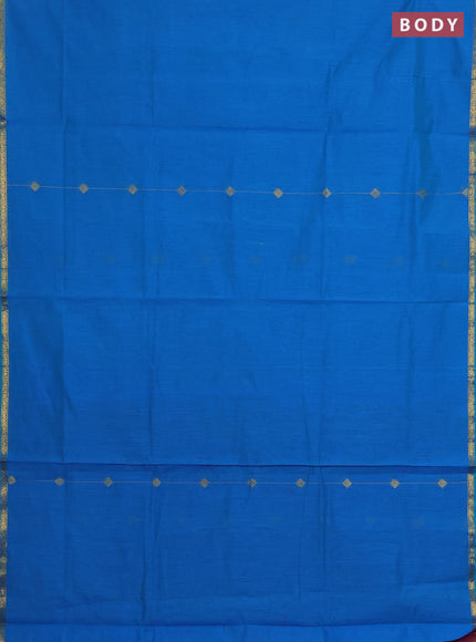 Semi maheswari cotton saree cs blue and pink shade with zari woven buttas and small zari woven border