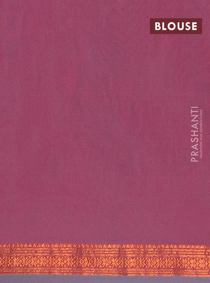 Semi maheswari cotton saree green and dual shade of pink with zari woven buttas and small copper zari woven border