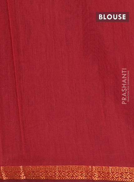 Semi maheswari cotton saree violet and maroon with copper zari woven buttas and small copper zari woven border