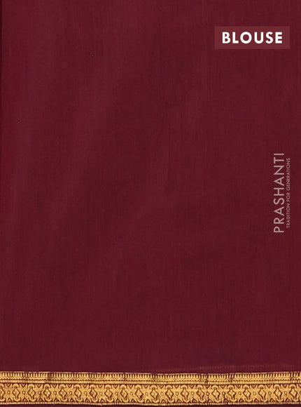 Semi maheswari cotton saree violet and maroon with zari woven buttas and small zari woven border
