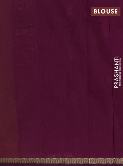 Semi maheswari cotton saree lime green and magenta pink with zari woven buttas and small zari woven border
