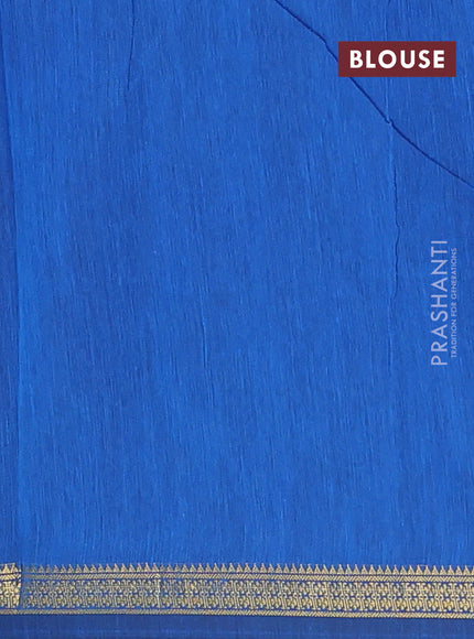 Semi maheswari cotton saree purple and blue with zari woven buttas and small zari woven border