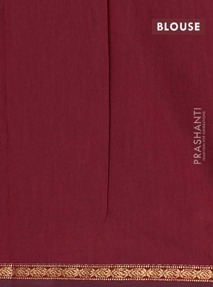 Semi maheswari cotton saree violet and maroon with zari woven buttas and small zari woven border
