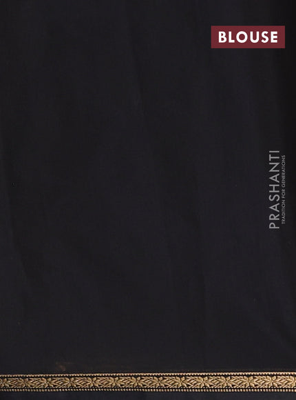 Semi maheswari cotton saree dark mustard and black with zari woven buttas and small zari woven border