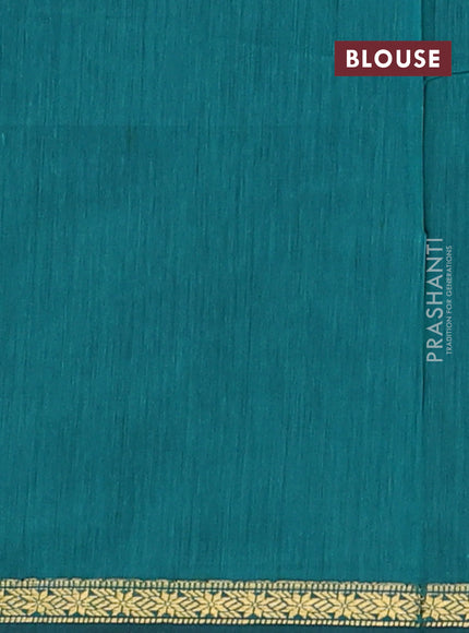 Semi maheswari cotton saree violet and green with zari woven buttas and small zari woven border