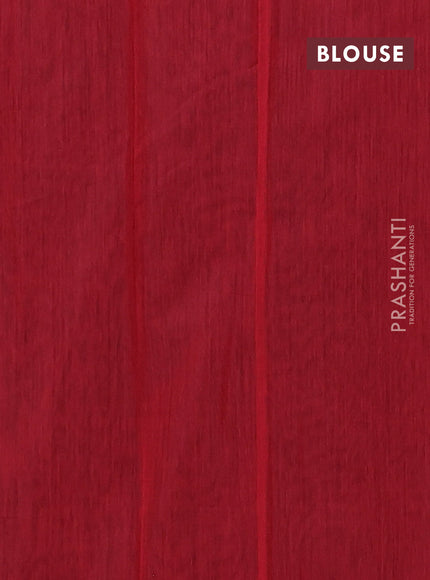 Semi maheswari cotton saree black and maroon with zari woven buttas and small zari woven border