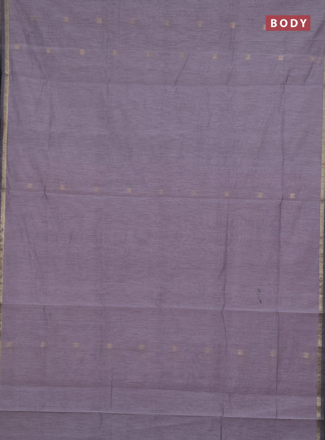 Semi maheswari cotton saree grey shade and magenta pink with zari woven buttas and small zari woven border