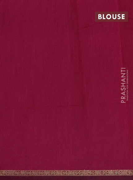 Semi maheswari cotton saree grey shade and magenta pink with zari woven buttas and small zari woven border