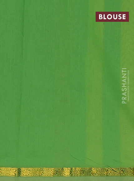 Semi maheswari cotton saree yellow and light green with zari woven buttas and small zari woven border