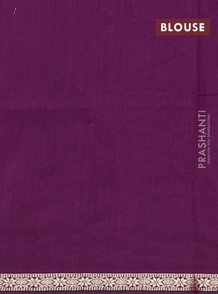 Semi maheswari cotton saree navy blue and deep purple with zari woven buttas and small zari woven border
