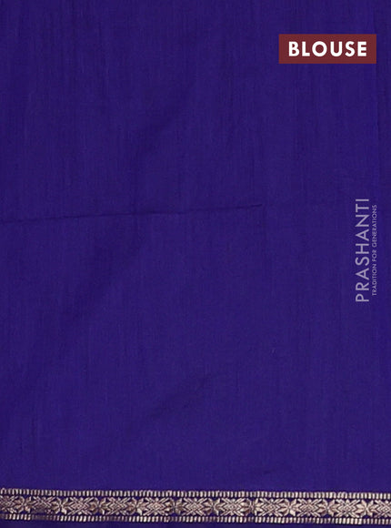 Semi maheswari cotton saree green and blue with zari woven buttas and small zari woven border