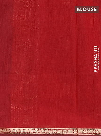 Semi maheswari cotton saree navy blue and maroon with zari woven buttas and small zari woven border