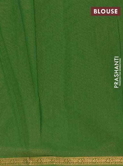 Semi maheswari cotton saree mustard yellow and green with zari woven buttas and small zari woven border