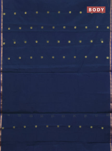 Semi maheswari cotton saree peacock green and magenta pink with zari woven buttas and small zari woven border