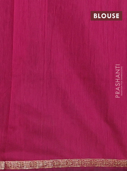 Semi maheswari cotton saree teal blue and magenta pink with zari woven buttas and small zari woven border