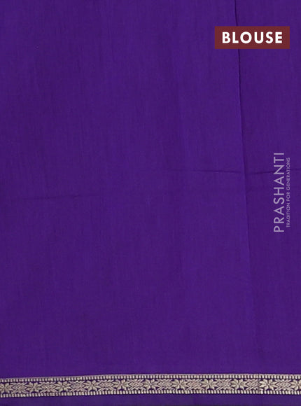 Semi maheswari cotton saree magenta pink and violet with zari woven buttas and small zari woven border
