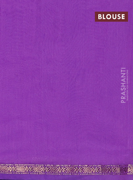 Semi maheswari cotton saree royal blue and lavender with zari woven buttas and small zari woven border