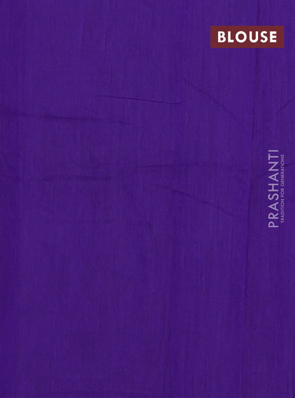 Semi maheswari cotton saree magenta pink and violet with zari woven buttas and small zari woven border