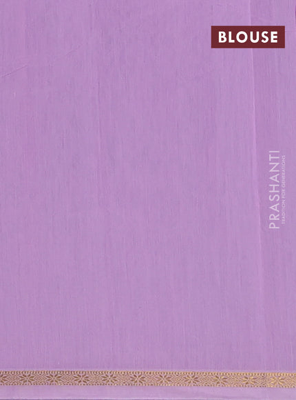 Semi maheswari cotton saree light blue and pastel pink with zari woven buttas and small zari woven border