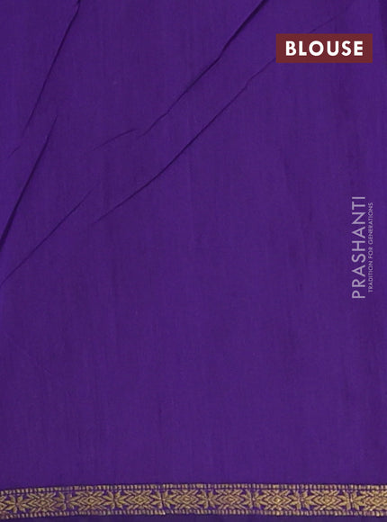 Semi maheswari cotton saree pastel purple and violet with zari woven buttas and small zari woven border