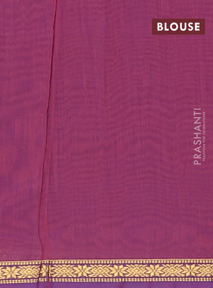 Semi maheswari cotton saree navy blue and pink shade with zari woven buttas and small zari woven border