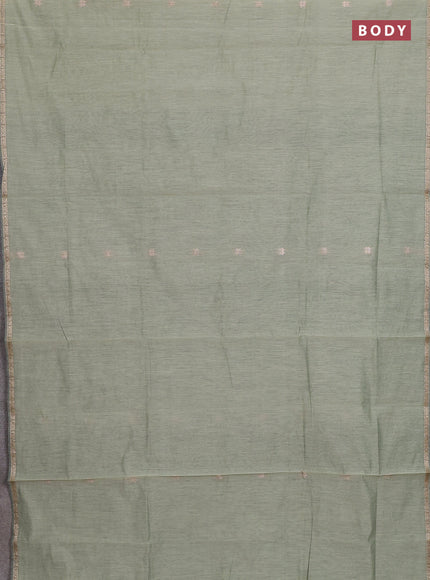 Semi maheswari cotton saree elaichi green and bottle green with zari woven buttas and small zari woven border